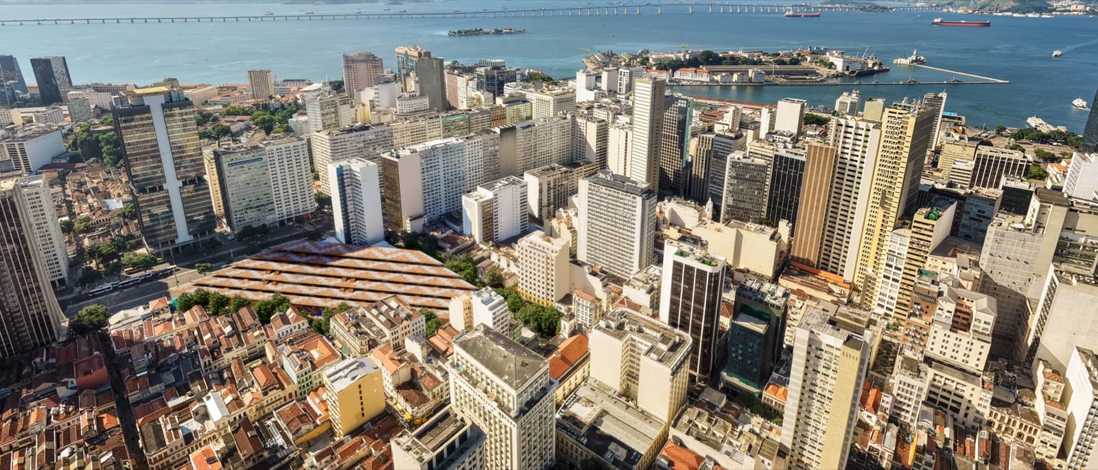 Vista aérea do Lumière no Centro do Rio